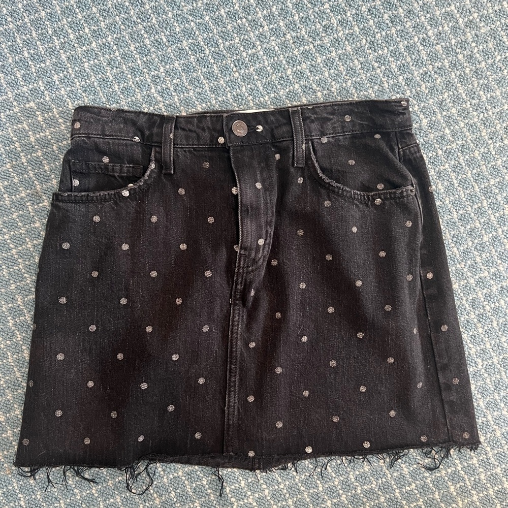 Current/Elliot Black Denim Mini Skirt Size 28